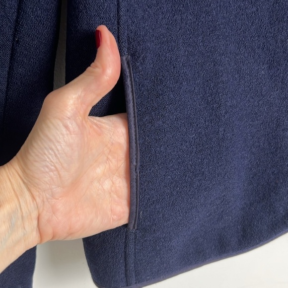 Vintage GEIGER Tyrol Women's Dark Blue Boiled Wool 3 Bronze Button Jacket  Sz 40 - Picture 4 of 8